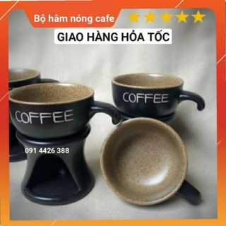 [GIÁ SỈ] Bộ bếp đun nóng cafe, tinh dầu bằng sứ bát tràng 110ml