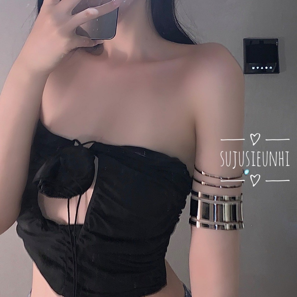 4 mẫu vòng đeo bắp tay kim loại phong cách cyberpunk đơn giản cá tính