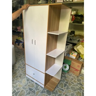 [Sale lớn] Tủ quần áo gỗ mdf lắp ghép dễ dàng, kích thước 1m6 x 80 x 40cm