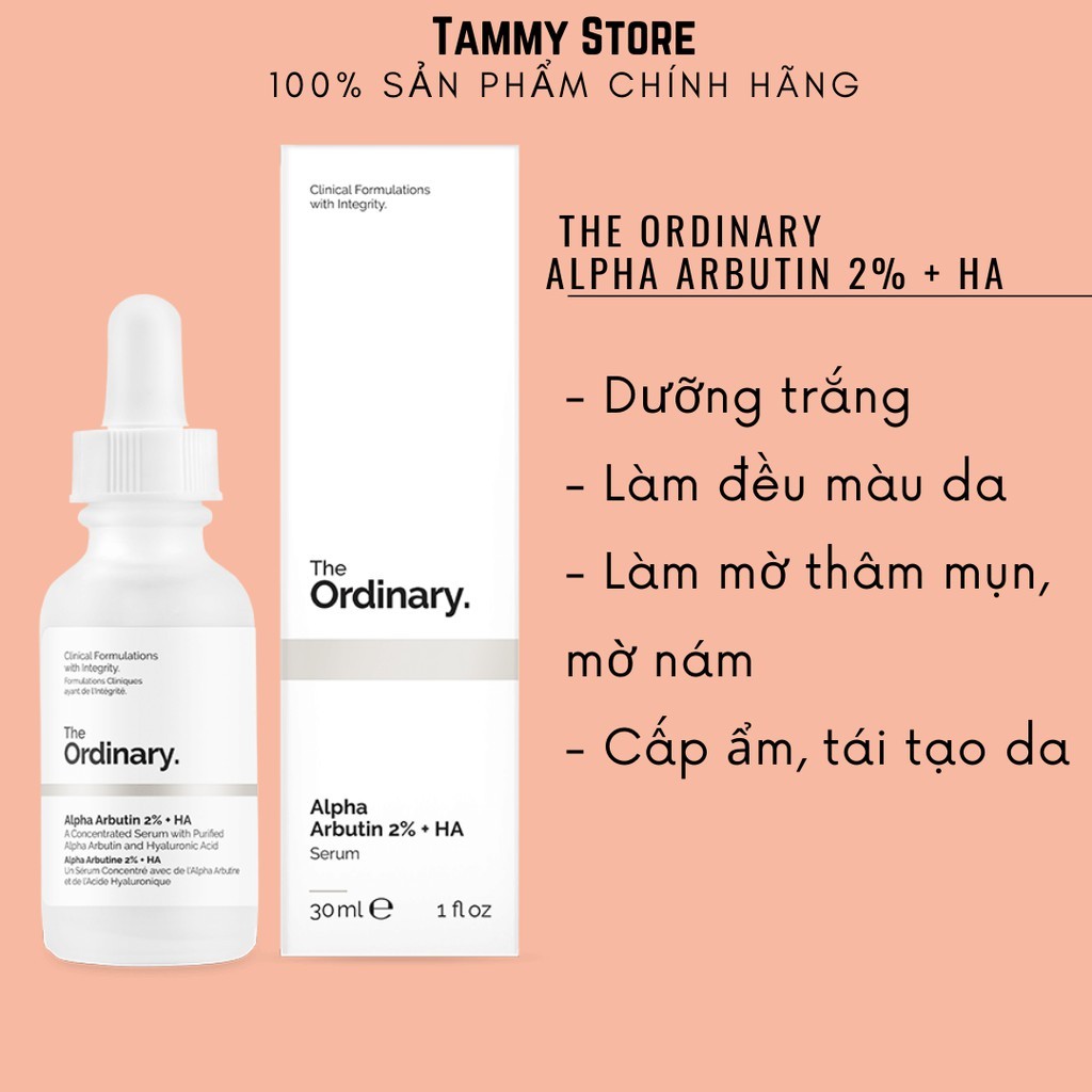 Serum Dưỡng Trắng Da Alpha Arbutin 2% + HA - The Ordinary 30ml