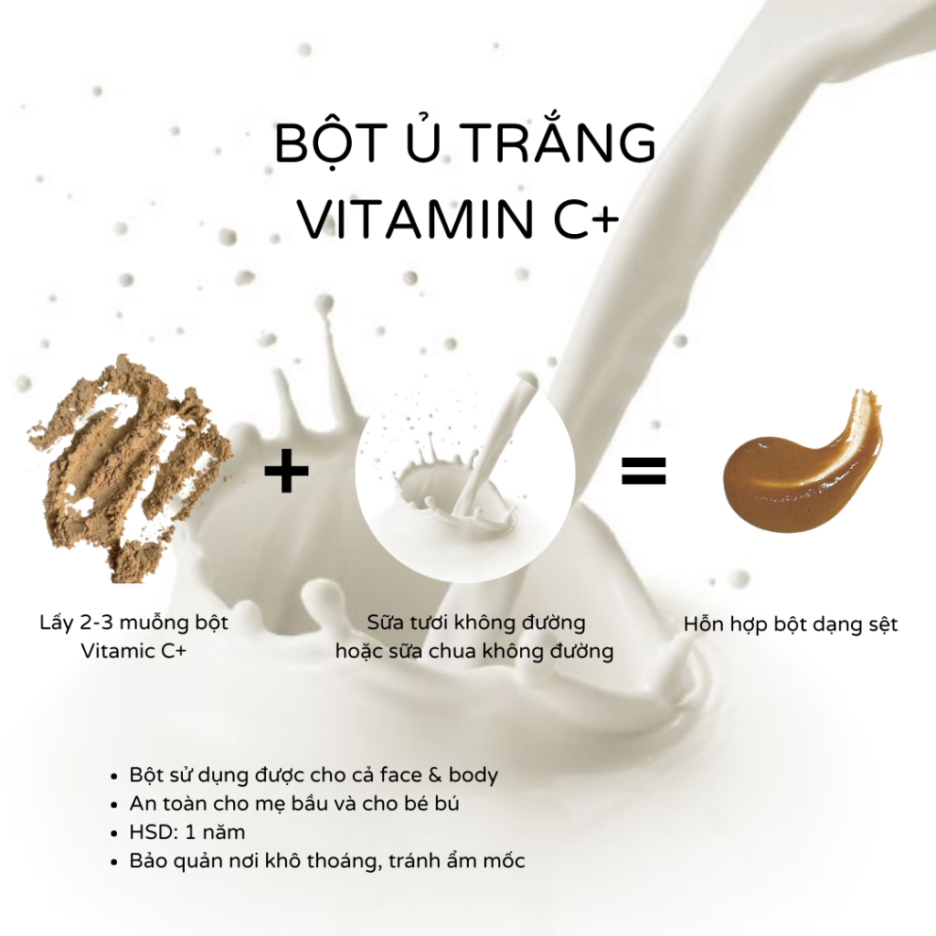 Bột Ủ Trắng Vitamin C Mostlovbeauty, giúp sáng da, mờ thâm và đều màu da