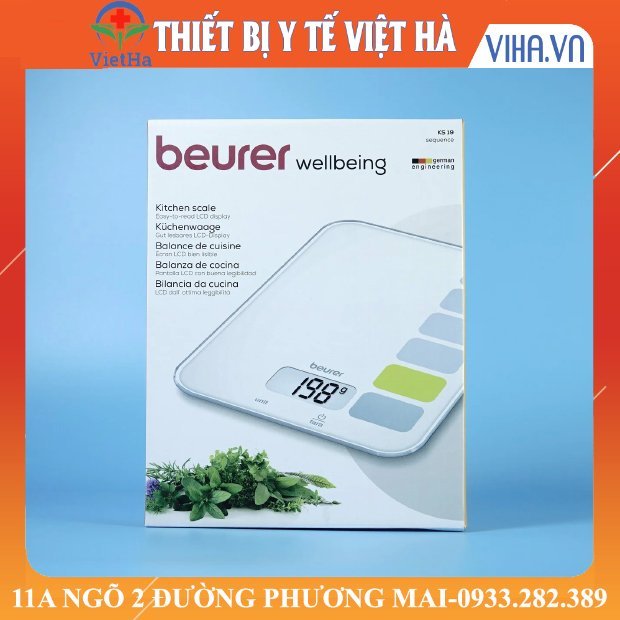 Cân Điện Tử Beurer KS19 - Cân Nhà Bếp Chuyên Dụng   BH 5 năm