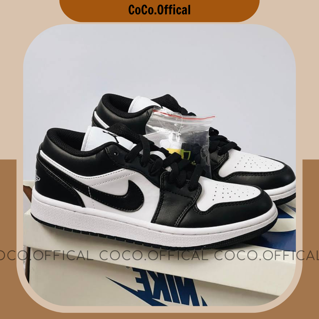 Giày JD1 Low Panda White Black Bản Da Cao Cấp Lai Au