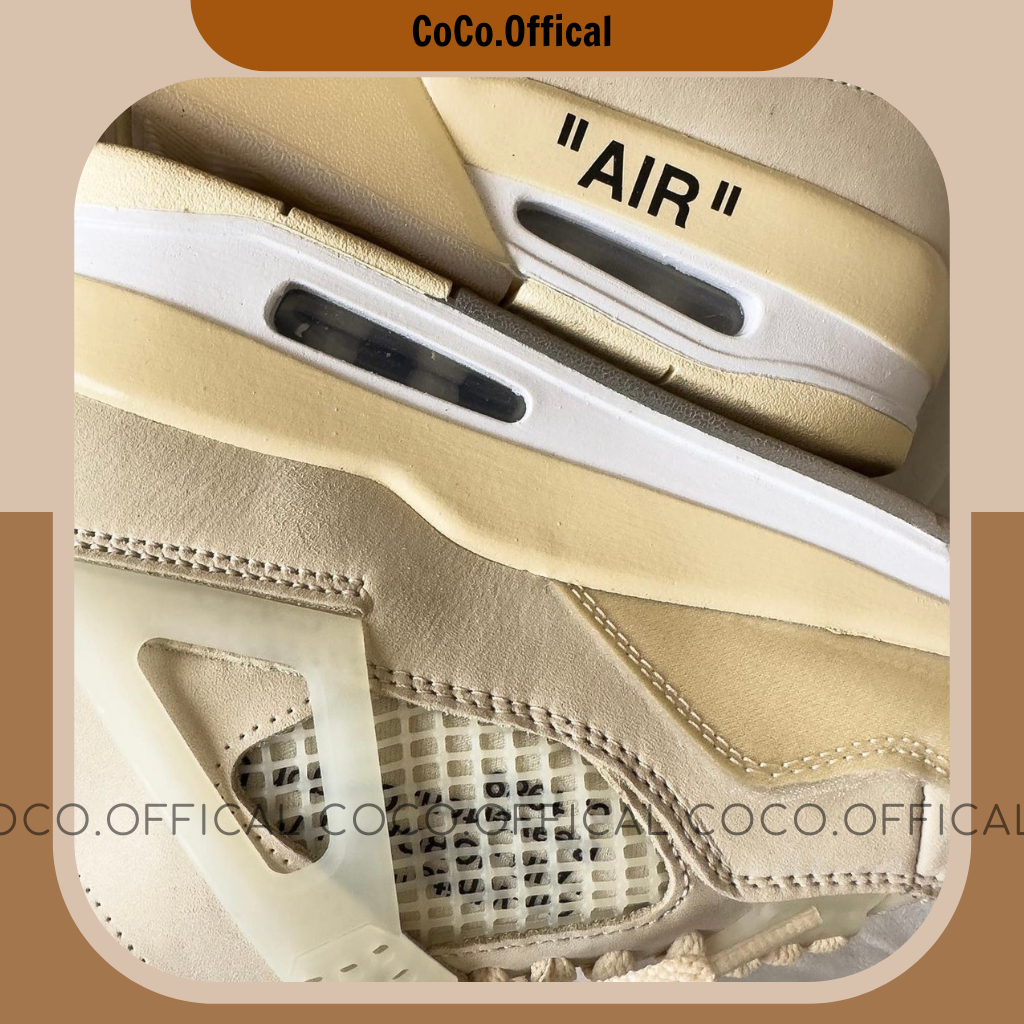 Giày JD4 Off White Vàng Kem Lai Au Nam Nữ Fullbox Cao Cấp