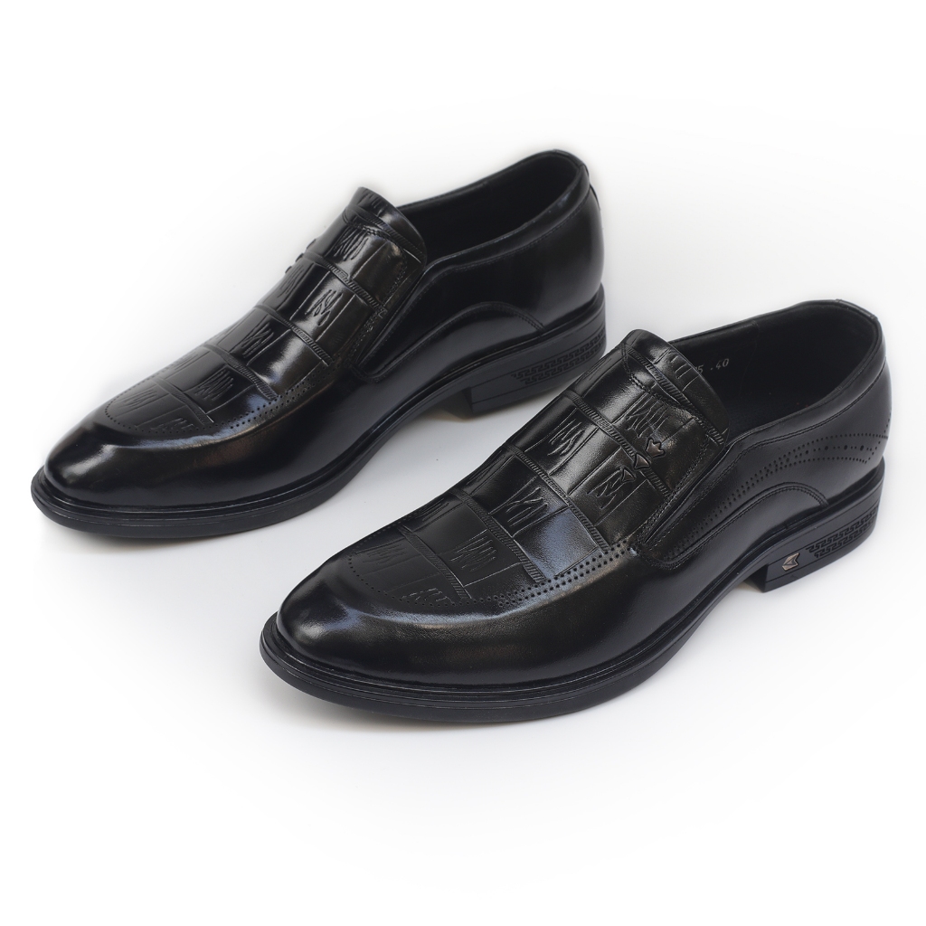 Giày lười nam da bò cao cấp, giày tây công sở da bò in vân cá sấu - NeO5091
