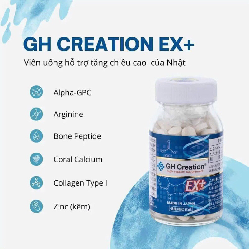 VIÊN UỐNG TĂNG TRƯỞNG CHIỀU CAO GH CREATION EX 270 viên