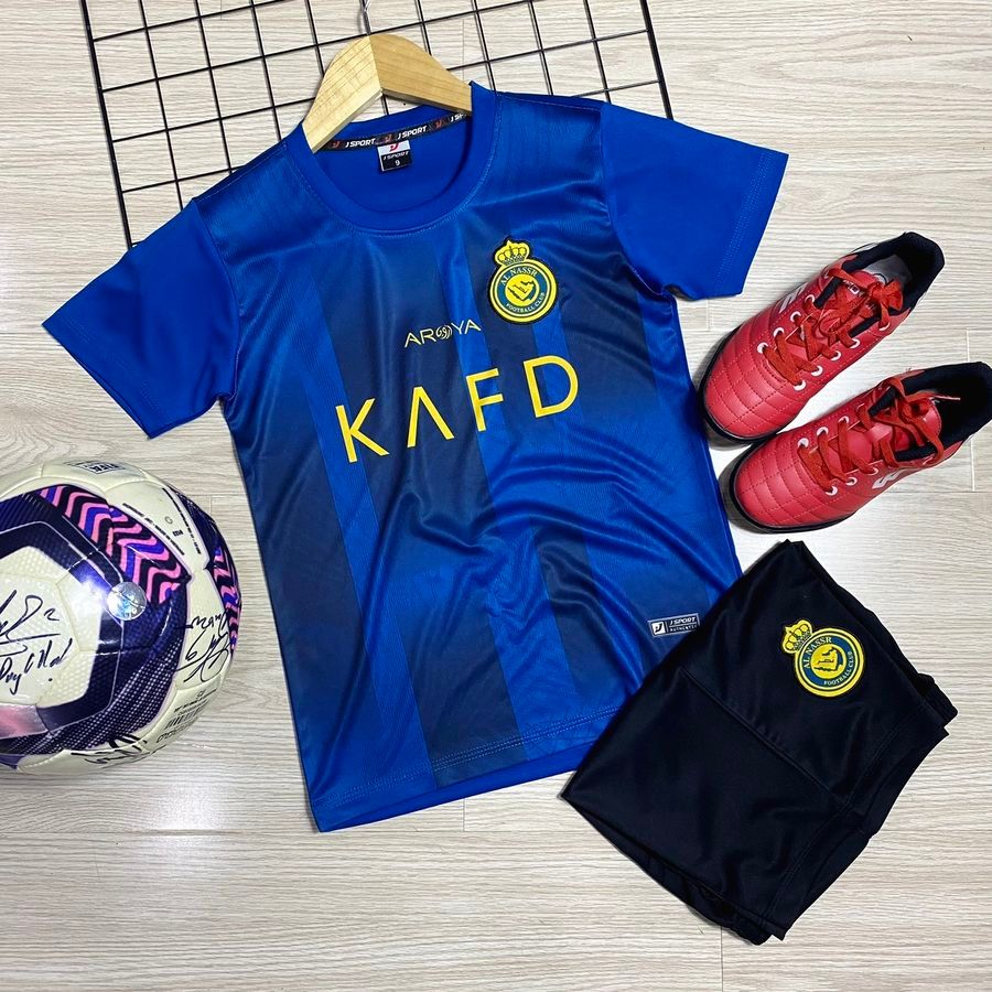 Quần Áo Bóng Đá, Đồ Đá Banh CLB RONALDO AL NASSR Xanh 2024 - 8kg - 88kg - Thun Lạnh Cao Cấp, Không Nhăn, Không Xù Lông