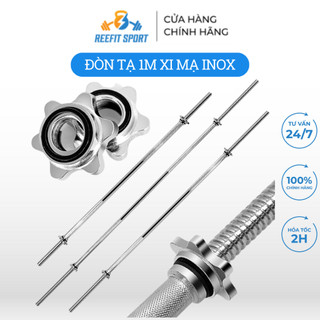 Đòn tập tạ đòn gắn tạ đòn tập squats đòn tập ngực đòn tập vai Reefit dài 1m inox nhập khẩu cao cấp