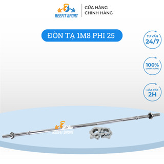 Đòn tập tạ đòn gắn tạ đòn tập squats đòn tập ngực đòn tập vai Reefit dài 1m8 xi mạ inox cao cấp Reefit