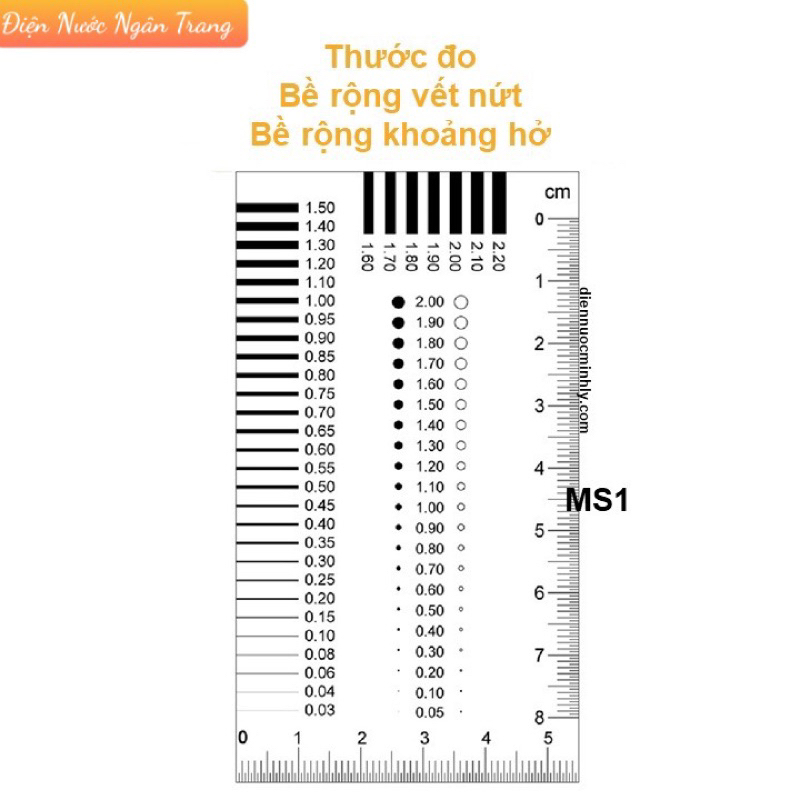 Thước Đo Bề Rộng Vết Nứt Trong Suốt Chính Xác Cao - Đo Bề Rộng Khoảng Hở Lỗ Tròn