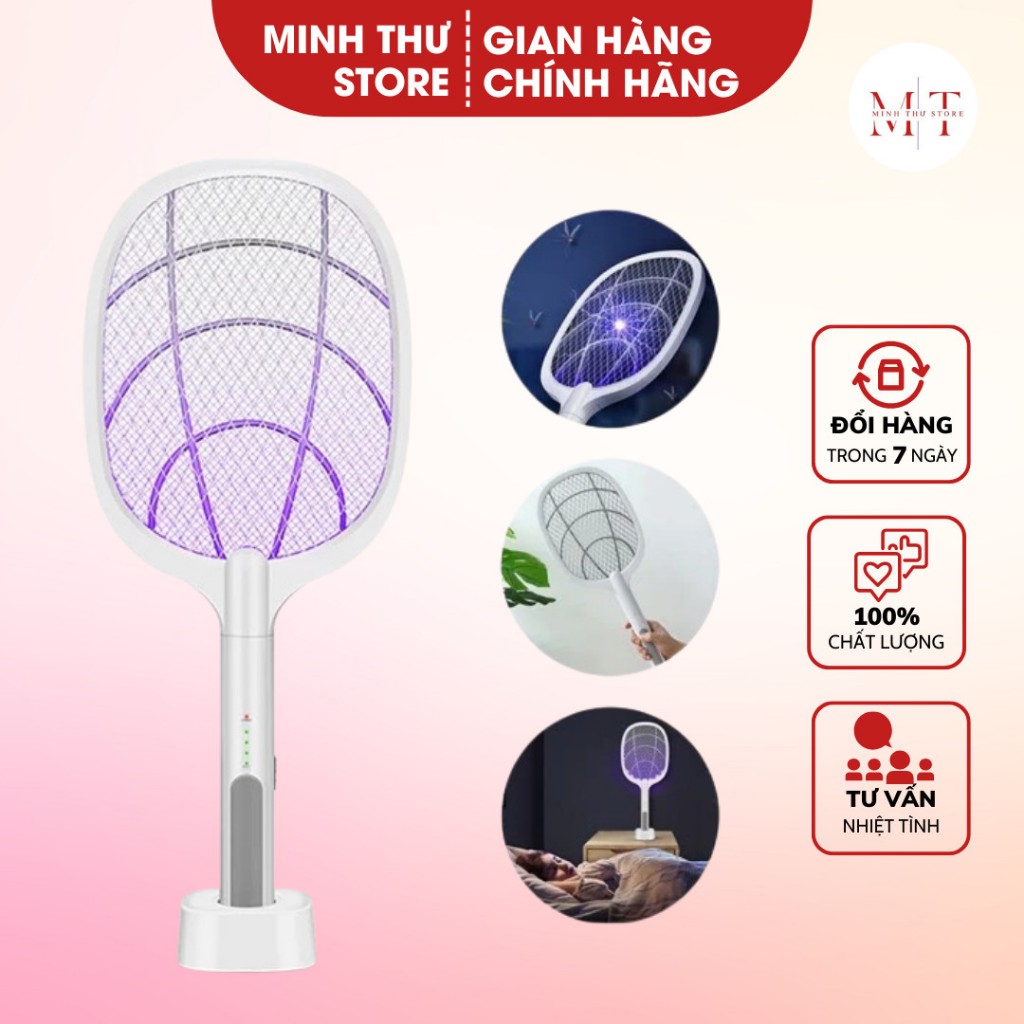 Vợt Muỗi Thông Minh 3in1 Kiêm Đèn Bắt Muỗi Tự Động Pin Sạc Cao Cấp Hot Có Bảo Hành