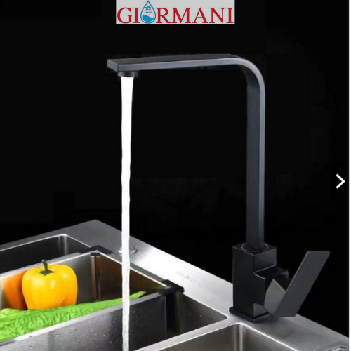 Vòi rửa bát rửa chén nóng lạnh cao cấp vuông đen VRB28 tặng đôi dây cấp inox