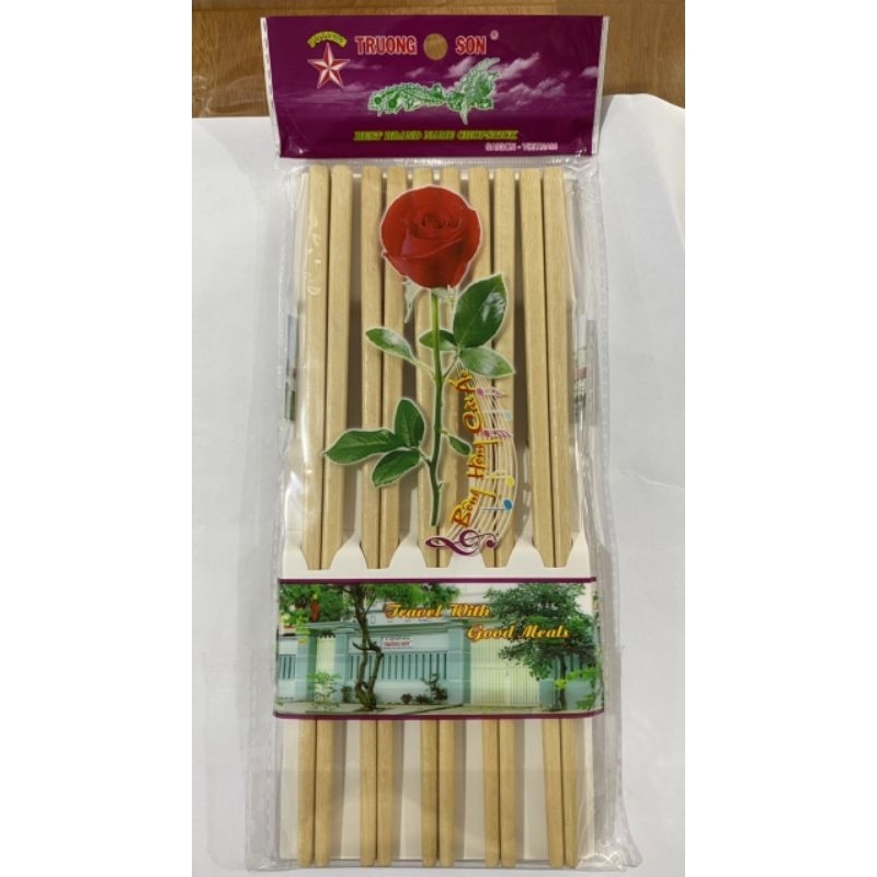 Đũa gỗ lát hoa Trường Sơn (vỉ gồm 10 đôi)