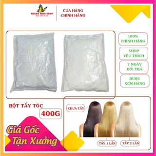 Bột tẩy tóc màu trắng và màu xanh HQV 400g