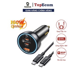 Tẩu Sạc Siêu Nhanh Oto Baseus TZCCZM-0G 160W QC 5.0 Sạc Cho Điện Thoại, LapTop Với Cổng USB + Dual Type C