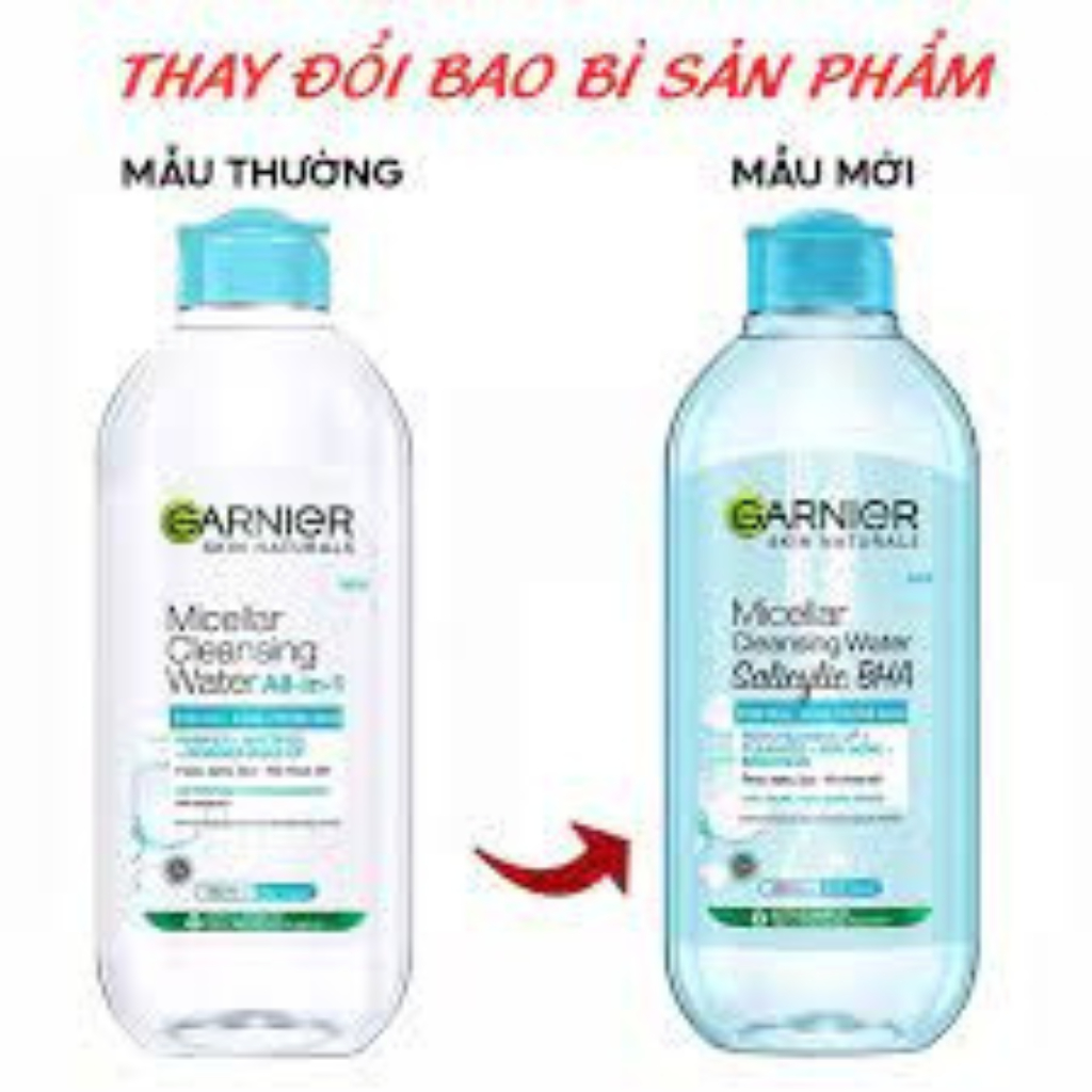 Nước làm sạch và tẩy trang cho mọi loại da Garnier Micellar Water 400ml/50ml/125ml