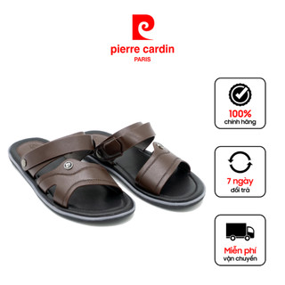 Sandal nam, dép nam da thật cao cấp Pierre Cardin quai ngang, chống trượt - PCMFWLG 128