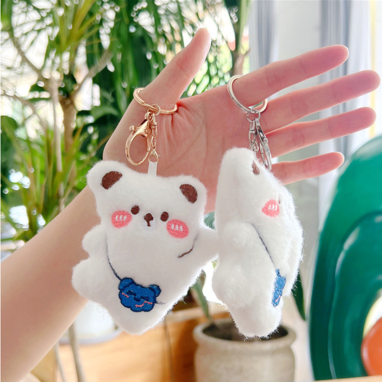 Gấu bông mini treo móc khóa xe, làm quà tặng xinh dễ thương giá rẻ hình heo thỏ khỉ cute