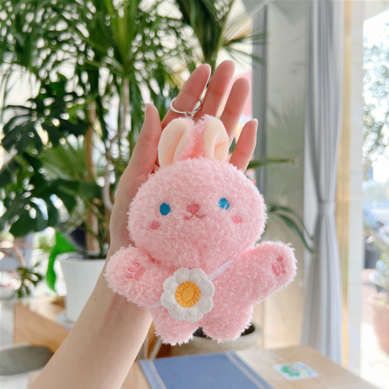 Gấu bông mini treo móc khóa xe, làm quà tặng xinh dễ thương giá rẻ hình heo thỏ khỉ cute