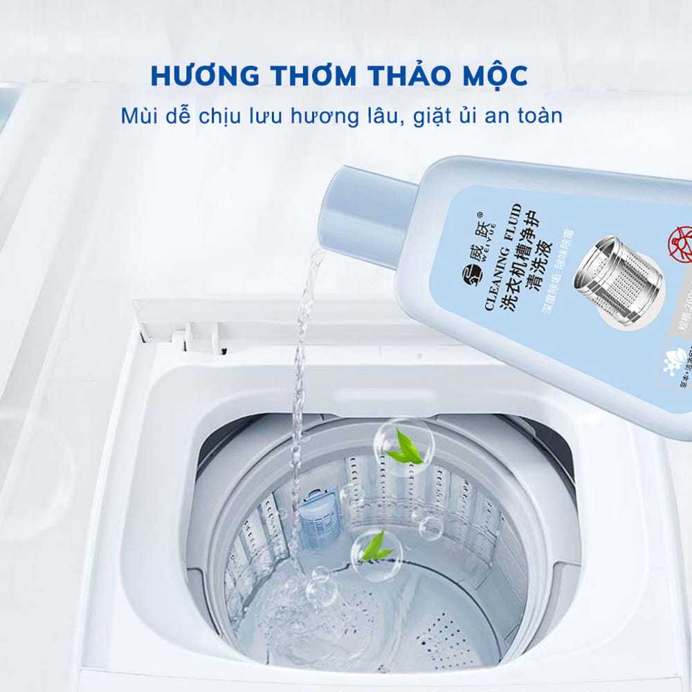 Nước Vệ Sinh Lồng Máy Giặt 260ML, Dung Dịch Tẩy Lồng Máy Giặt Chỉ Sau 1 Lần Tẩy Sạch Cặn Bẩn Diệt Khuẩn