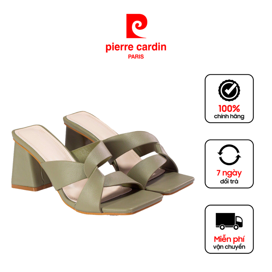 [VC Giảm 12%] Giày cao gót nữ Pierre Cardin, đế vuông cao 8cm, siêu nhẹ cực êm chân - PCWFWS 222