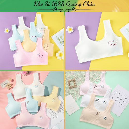 Áo Lót Bé Gái Học Sinh Có Lót Ngực Chất Cotton Hàng Quảng Châu Cao Cấp (AL8-AL16)