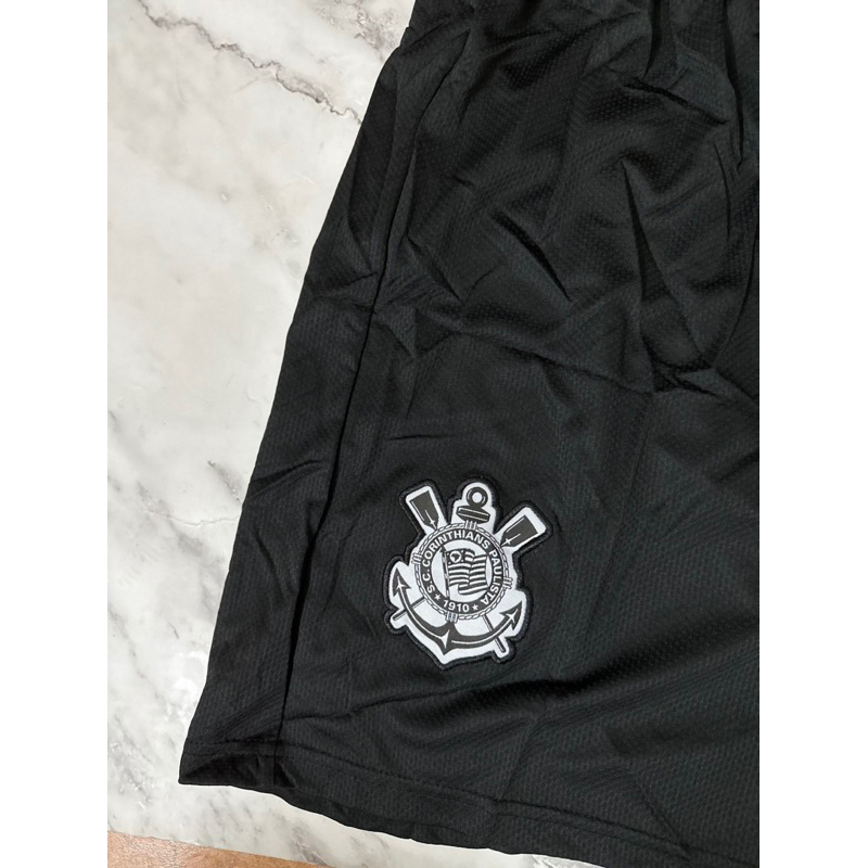 Xả quần đùi bóng đá vải thái thoáng mát clb Corinthians Brazil màu đen