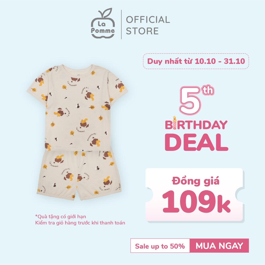 (DUY NHẤT T10 - ĐỒNG GIÁ CHỈ 109K) Bộ đồ cộc tay La Pomme Sweet Pattern