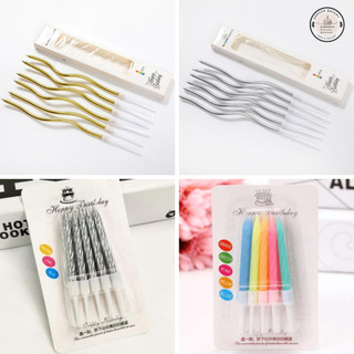 Nến Sinh Nhật nhiều màu vỉ 10 cây, nến nhũ, nến nhiều màu