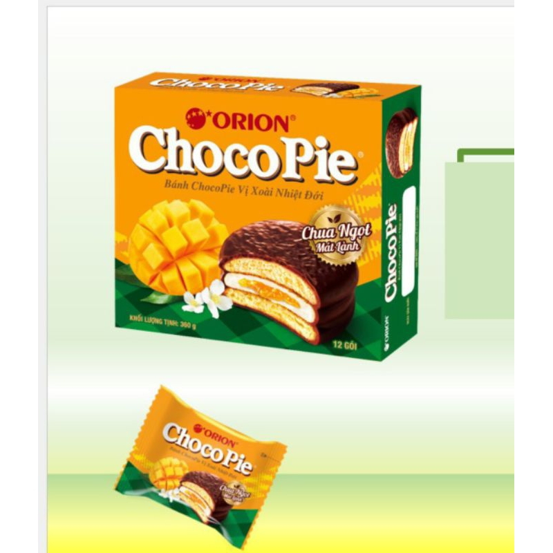 Bánh Choco Pie Orion Vị Xoài Nhiệt Đới (Hộp 12 cái)