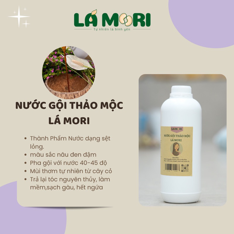 Nước Tắm Gội Thảo Mộc Lamori An Toàn Không Hoá Chất Giúp Kích Thích Mọc Tóc