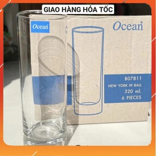 Cốc thủy tinh nước chanh trà chanh trà đào cafe bạc xỉu Ocean New York Long Drink 320ml 6 cái