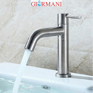 Vòi lạnh chậu rửa mặt lavabo inox 304 cao cấp VL03 tặng dây cấp inox - hàng GIORMANI bảo hành 12 tháng