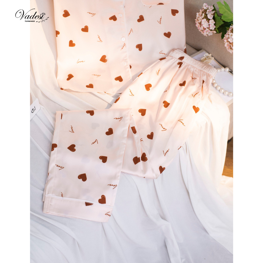 Đồ Ngủ Pijama Nữ VADESI Bộ Dài Cộc Chất Liệu Lụa Latin Cao Cấp Mặc Nhà Sang Đẹp Chuẩn 3M Mát Mềm Mịn