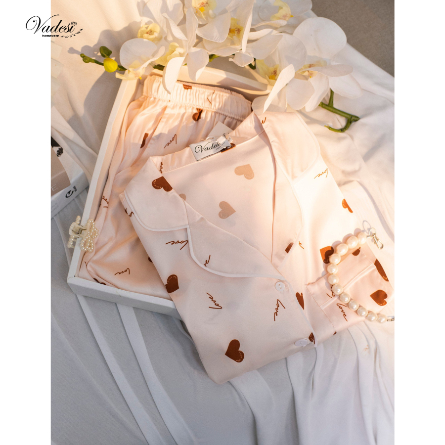 Đồ Ngủ Pijama Nữ VADESI Bộ Dài Cộc Chất Liệu Lụa Latin Cao Cấp Mặc Nhà Sang Đẹp Chuẩn 3M Mát Mềm Mịn