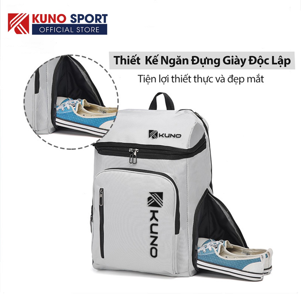 Balo Thể Thao KUNO, Túi Đựng Cầu Lông, Tennis, Thời Trang Du Lịch Đa Năng, Sức Chứa Lớn Nhiều Ngăn Tiện Lợi