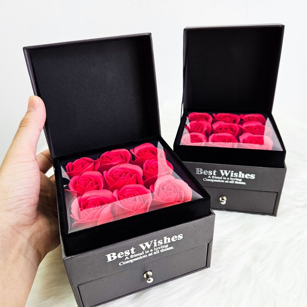 Hộp Đựng Quà 9 Bông Hồng Sáp Thơm - Sang Trọng, Tinh Tế