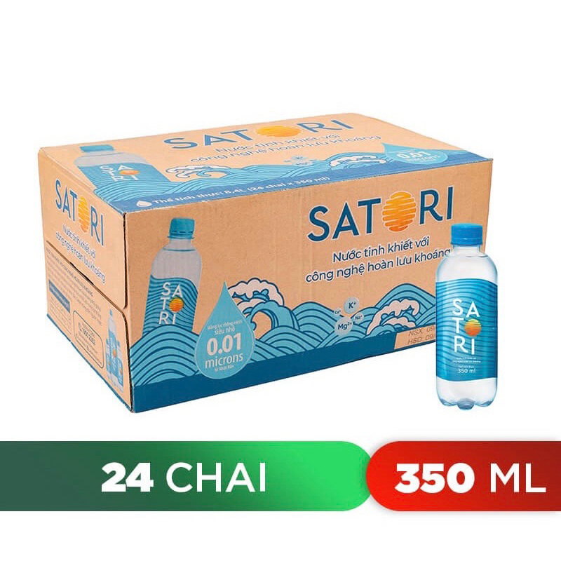 thùng 24 chai nước suối Satori 350ml