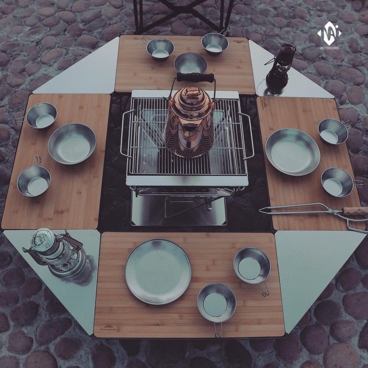 Mặt Inox tam giác nối kệ đa năng Campingmoon T-2306