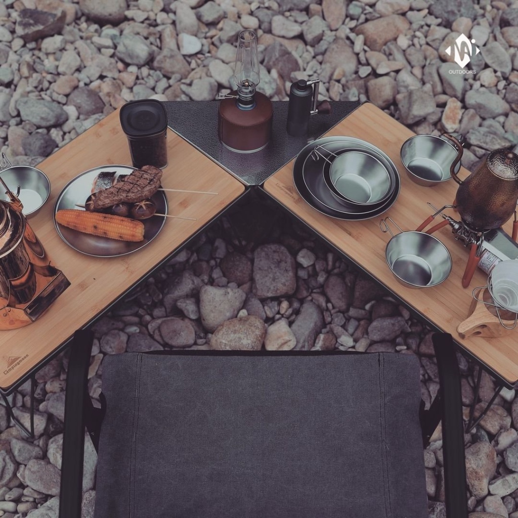 Mặt Inox tam giác nối kệ đa năng Campingmoon T-2306