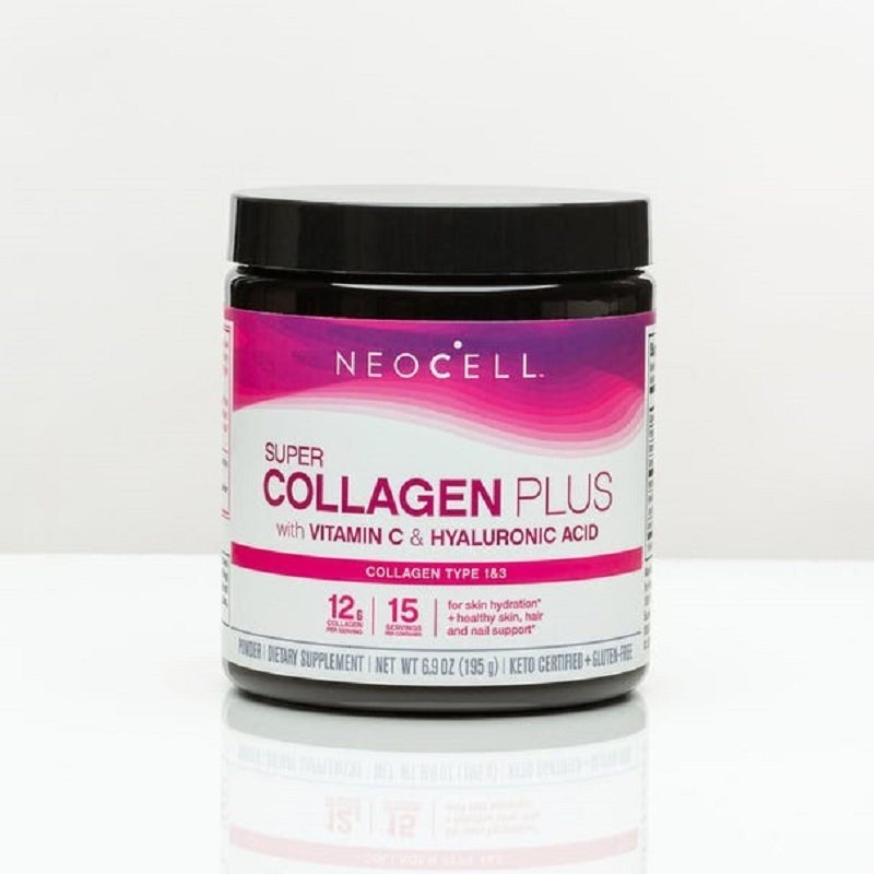 Collagen dạng bột neocell với vitamin c và acid hyaluronic hộp 195g giúp duy trì độ ẩm cho da Healthy Care quatangme1