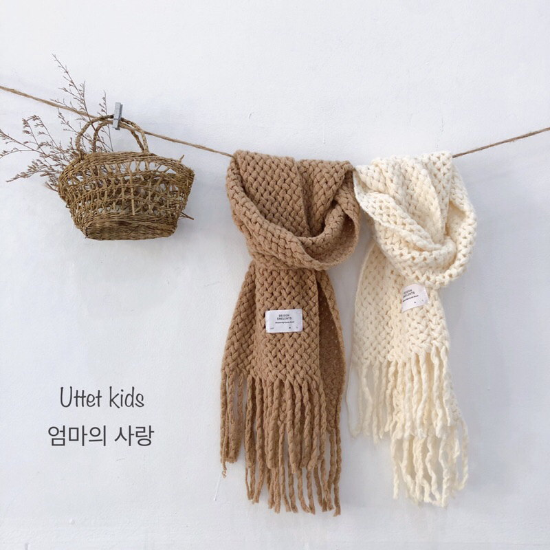 KHĂN QUÀNG CỔ LEN HÀN QUỐC DÀNH CHO BÉ GÁI VÀ BÉ TRAI THÍCH HỢP CHO MÙA THU VÀ MÙA ĐÔNG