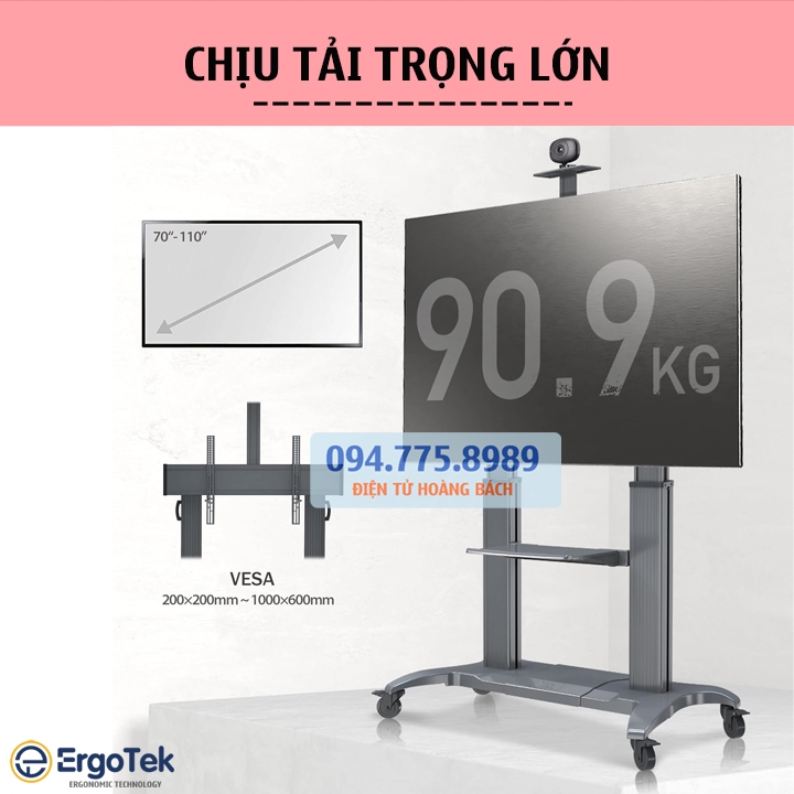 Giá Treo Tivi Di Động NB CF100 75 - 110 Inch - Khung Cột Kệ Treo Màn Hình Tương Tác Cỡ Lớn