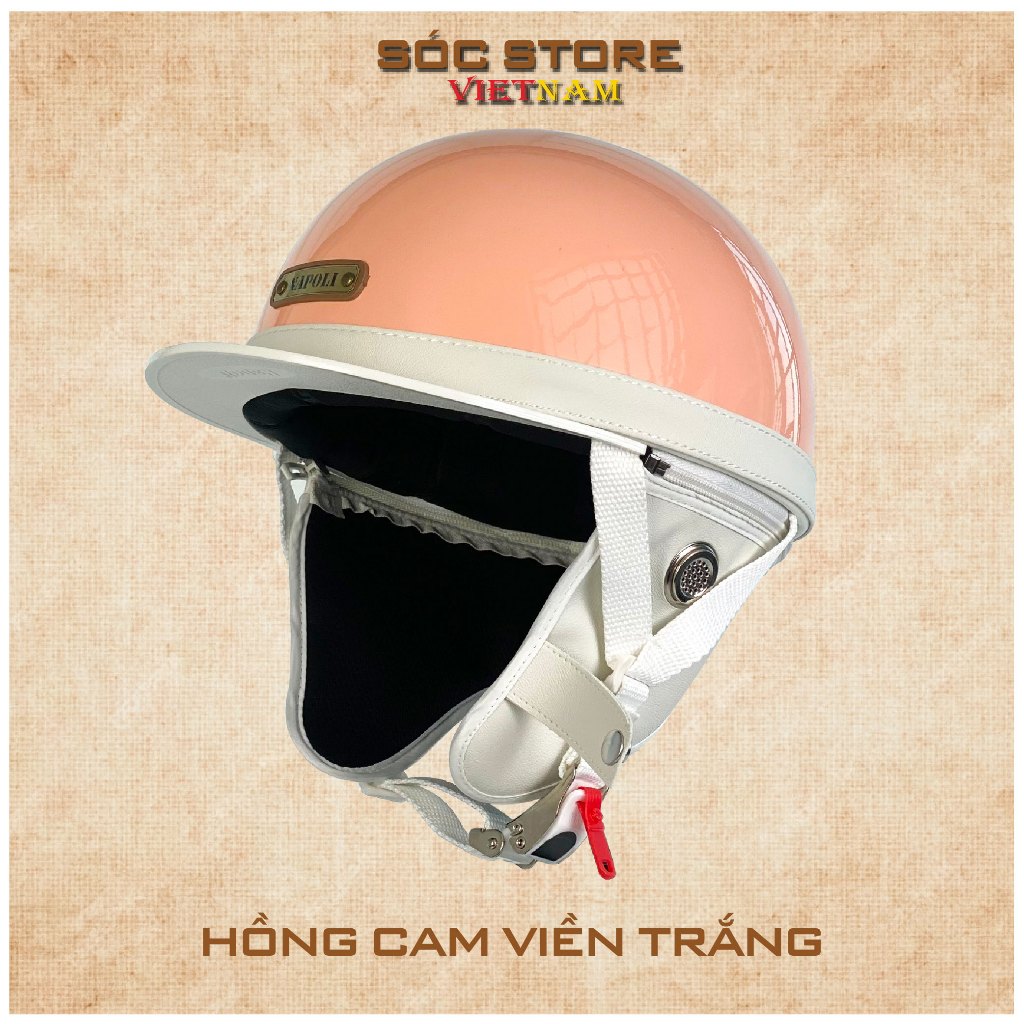 Mũ bảo hiểm nửa đầu Napoli Bosozoku Japan Style, nón bảo hiểm Napoli Vintage lưỡi trai Sóc Store Vietnam