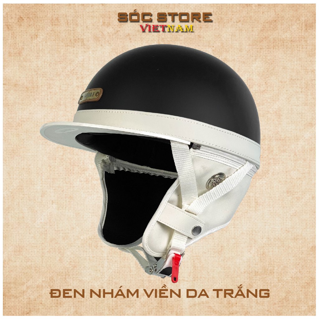 Mũ bảo hiểm nửa đầu Napoli Bosozoku Japan Style, nón bảo hiểm Napoli Vintage lưỡi trai Sóc Store Vietnam