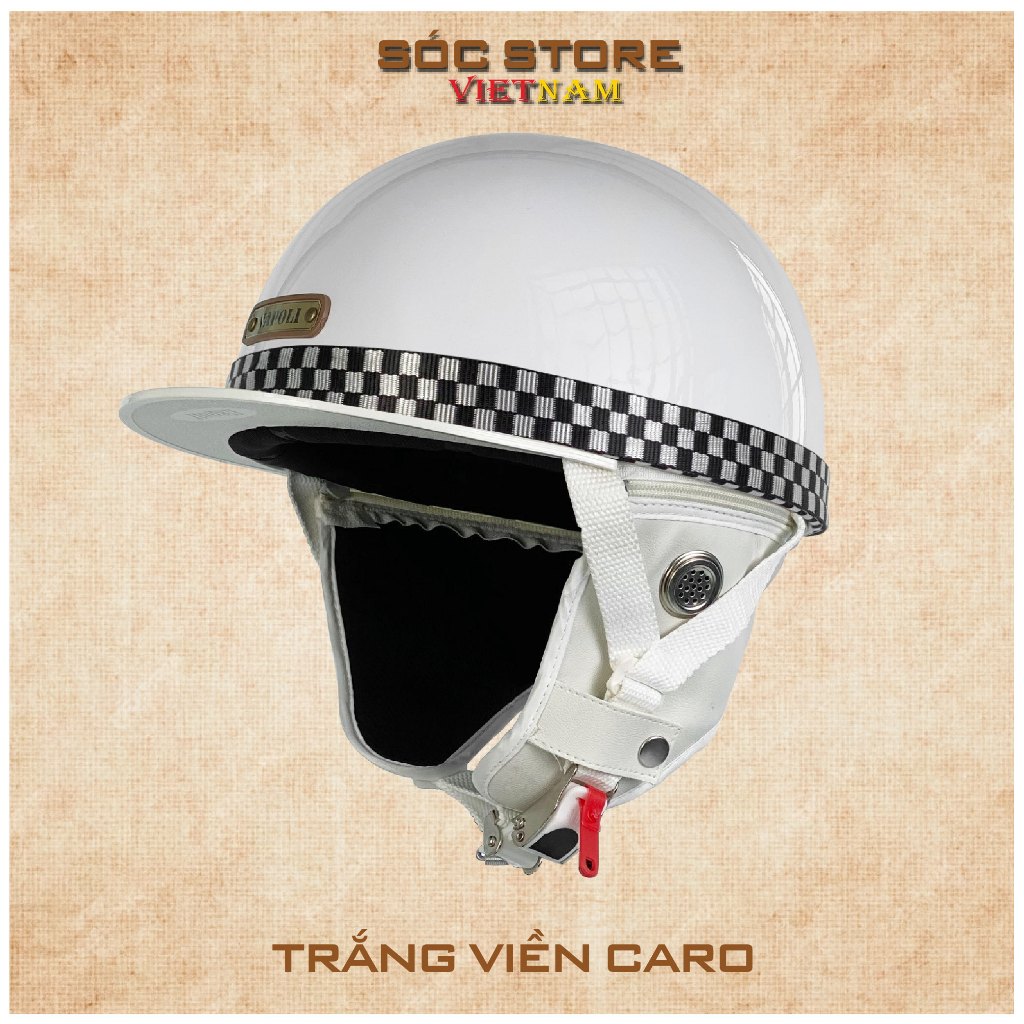 Mũ bảo hiểm nửa đầu Napoli Bosozoku Japan Style, nón bảo hiểm Napoli Vintage lưỡi trai Sóc Store Vietnam