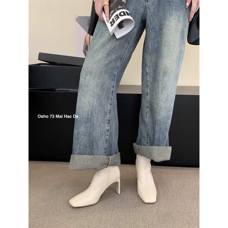 Boots mũi vuông OSHO, chất da mềm cao cấp, êm chân