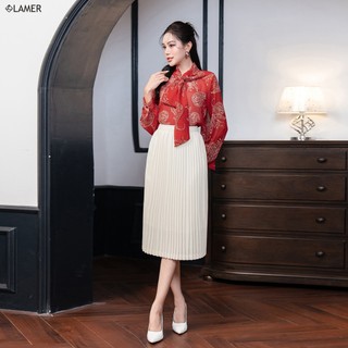 Chân Váy Xòe LAMER Dập Ly Chun Sau L62L23Q006
