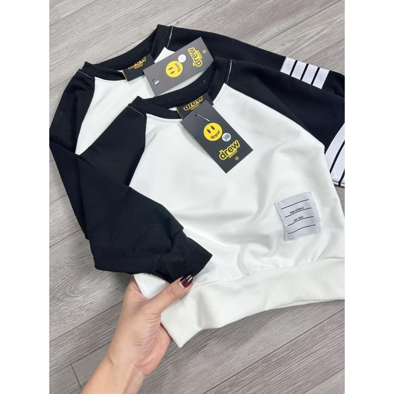 Bộ ni trắng phối den dài tay cho bé trai