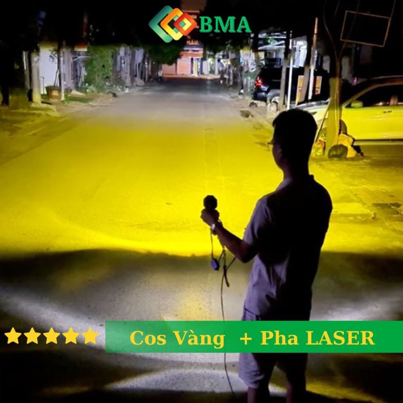 Đèn Trợ Sáng P65 BMU 55W/12.24V/DC 2 Màu 4 Chế Độ Pha Laser Tặng kèm Công Tắc Và Đi ốt